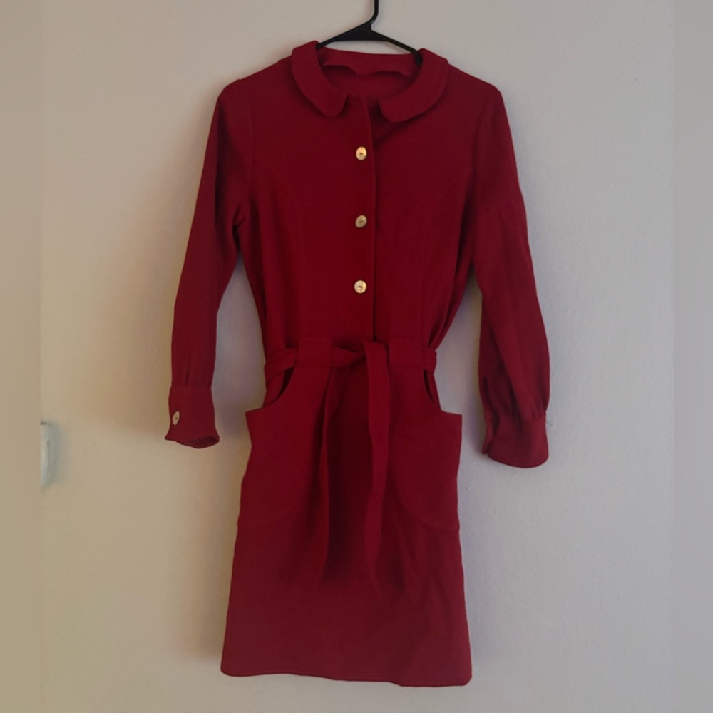 Vintage Red Tie Waist Dress